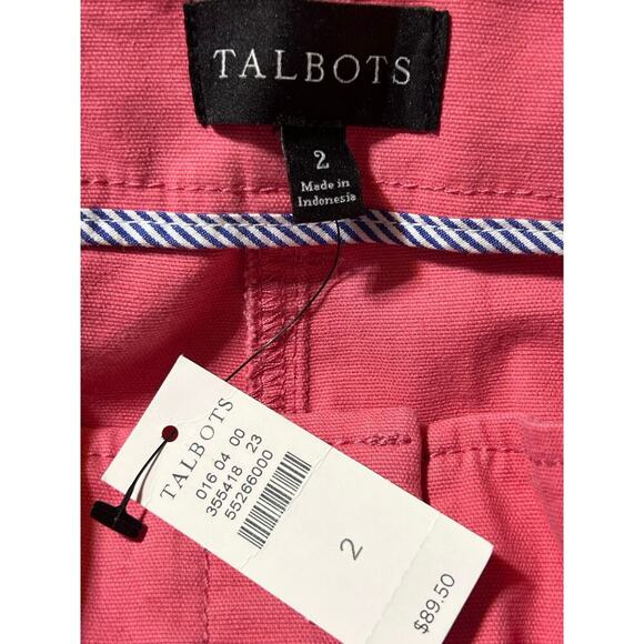 NWT Talbots size 2 Pink Pants Cotton‎ Mix Ankle Length - Picture 8 of 9